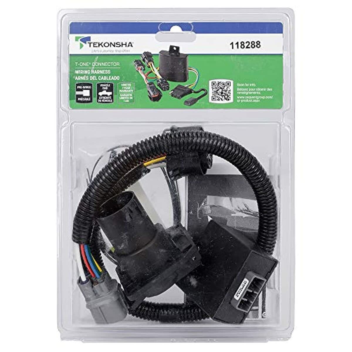 Tekonsha Tow Harness 118288, 7-Way, w/Circuit Protected ModuLite® HD Module, Compatable with 2017-2023 Honda Ridgeline Black