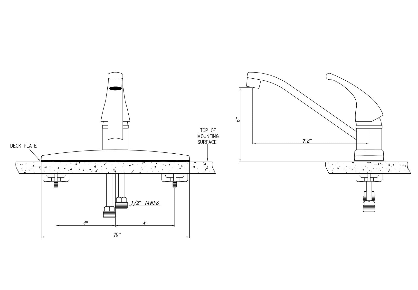 RV Kitchen Sink Faucet Dura Faucet DF-NMK600-CP (Chrome) Swivel