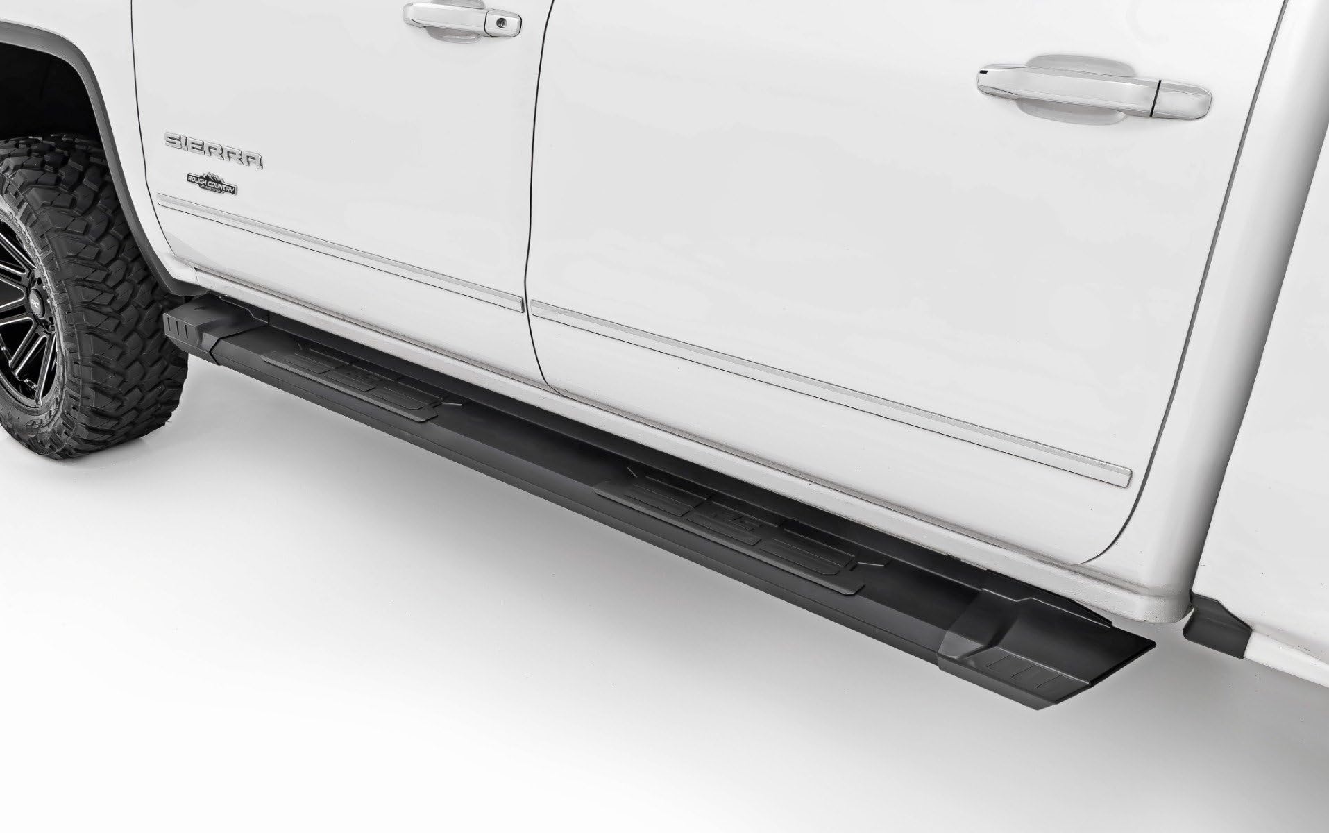 Rough Country HD2 Running Boards for Chevy Silverado & GMC Sierra 1500 Extended Cab (2007-2018) - 5" Wide Non-Slip Step, Easy Bolt-on Install