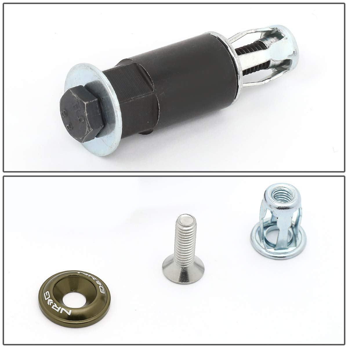 Fender Washer Kit NRG Innovations, Set of 10 Titanium Dress Up Bolt Kit for Plastic, Universal Rivets with M6 X 1 Thread, NRG-FW-100TI