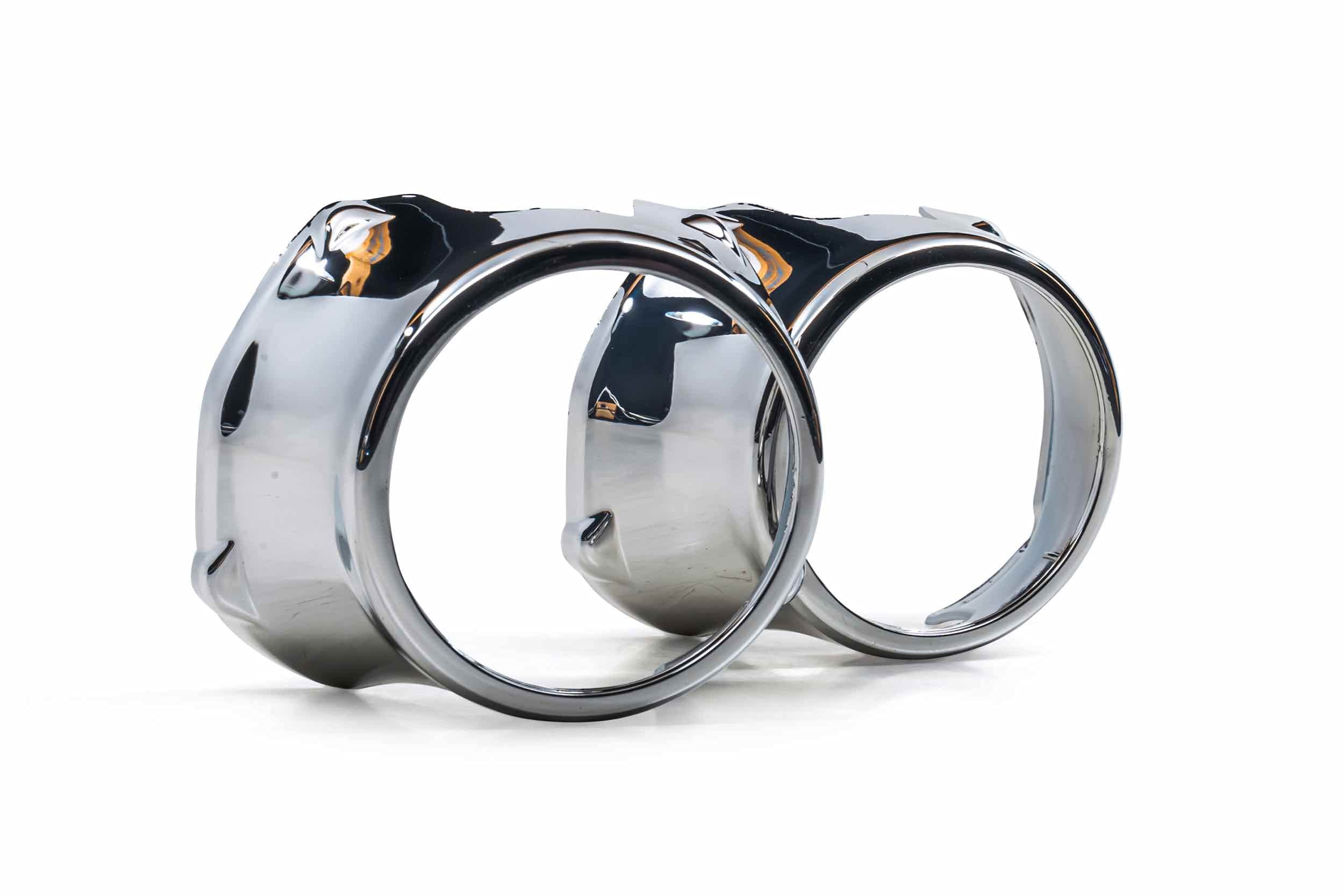 3Easy Morimoto Projector Shroud, Chrome Finish Bezel with Mounting Clips for Custom 3 Inch Projector Retrofits (1x S400)