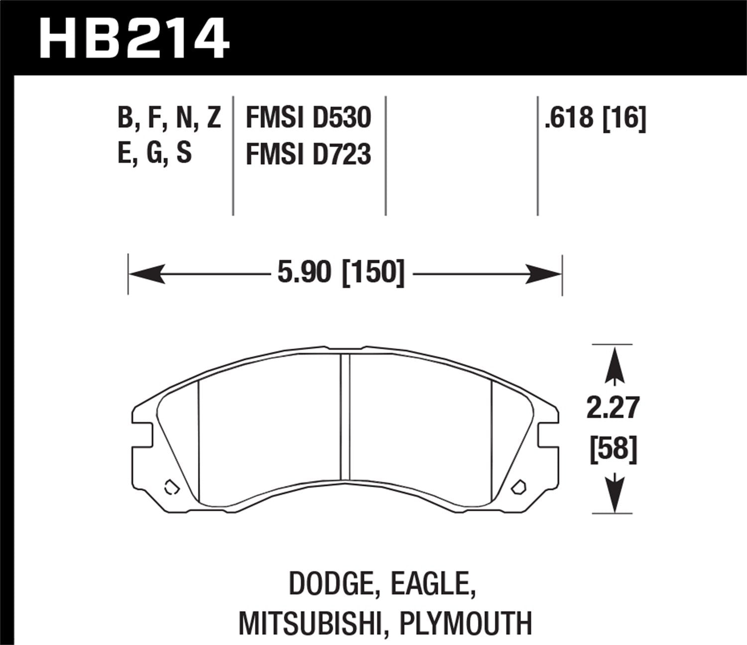 Hawk Performance Blue HB214E.618 9012 Motorsport Brake Pads