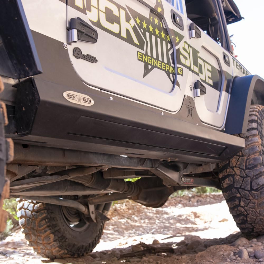 Step Slider Rock Slide Engineering Skid Plate Armor 3.0 for Jeep JK 4 Door RSE Door Step Slider