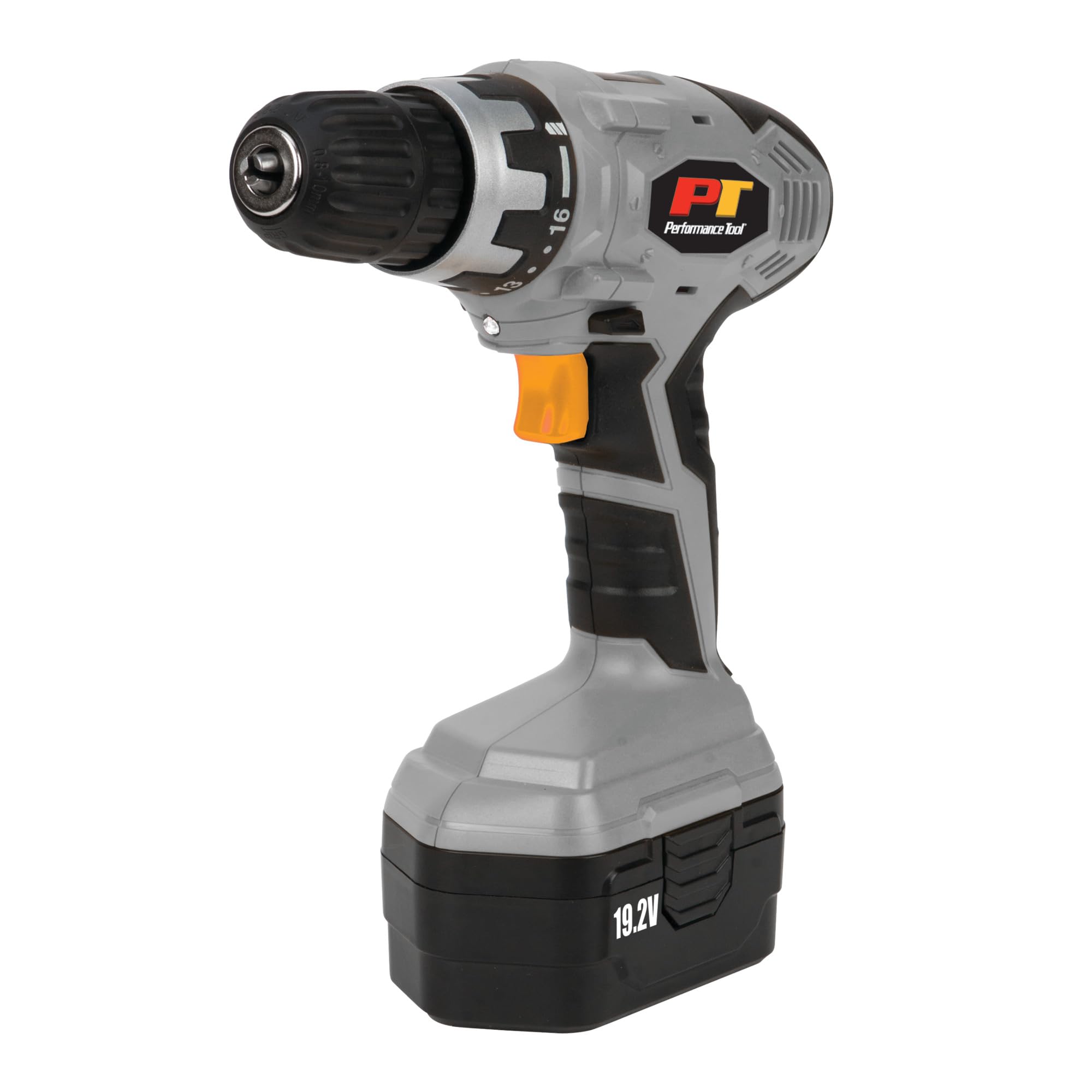 19.2V Performance Tool W50092 Cordless Drill Set with LED Light and 13-Piece Accessory Set