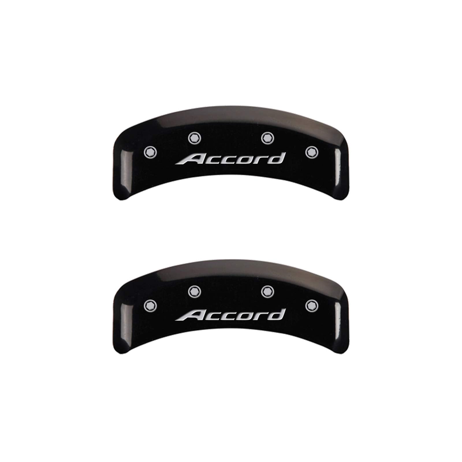 MGP Caliper Covers Black Powder Coat Finish 20130SACCBK Engraved Caliper Cover with Silver Characters, Set of 4 "Honda/Accord"