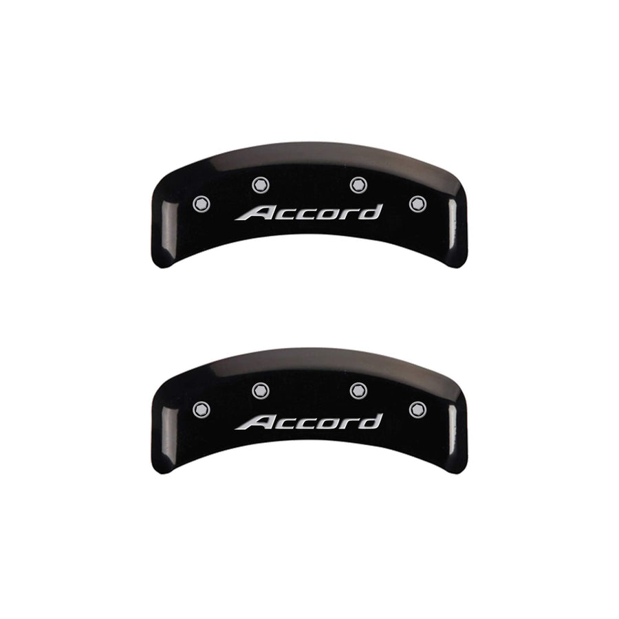 MGP Caliper Covers Black Powder Coat Finish 20130SACCBK Engraved Caliper Cover with Silver Characters, Set of 4 "Honda/Accord"