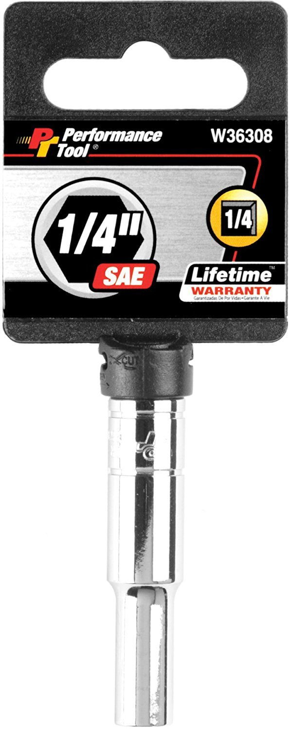 1/4 Drive Performance Tool W36308 Chrome 6-Point Socket, 1/4