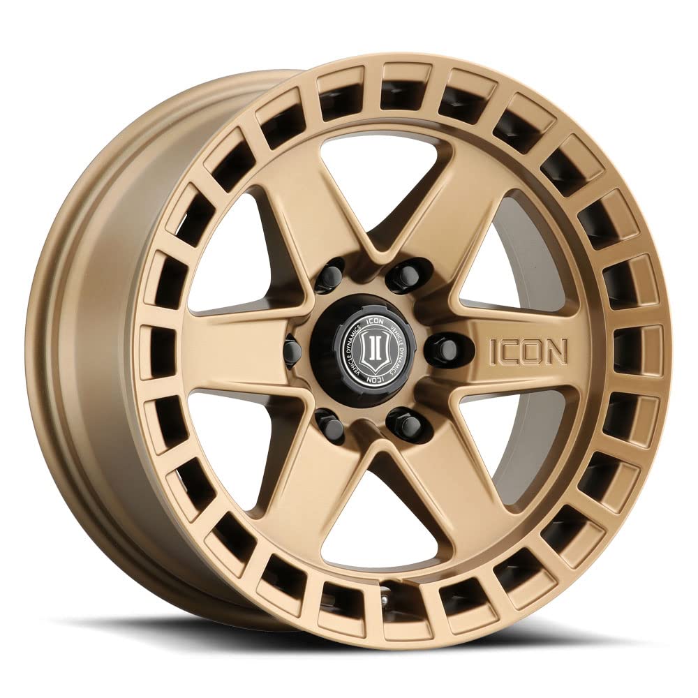 Raider ICON Alloys, Satin Brass, 17 x 8.5/6 x 135, 6mm Offset, 5" BS, 3417856350BS