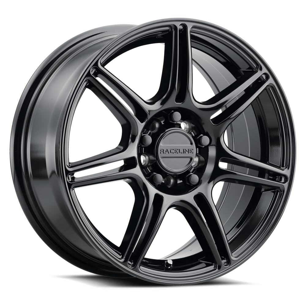 Apex Raceline Wheels Gloss Black 16X7 5X110/5X115 +40mm 7 Spoke Aluminum Passenger Car Wheels, Replacement Car Rims