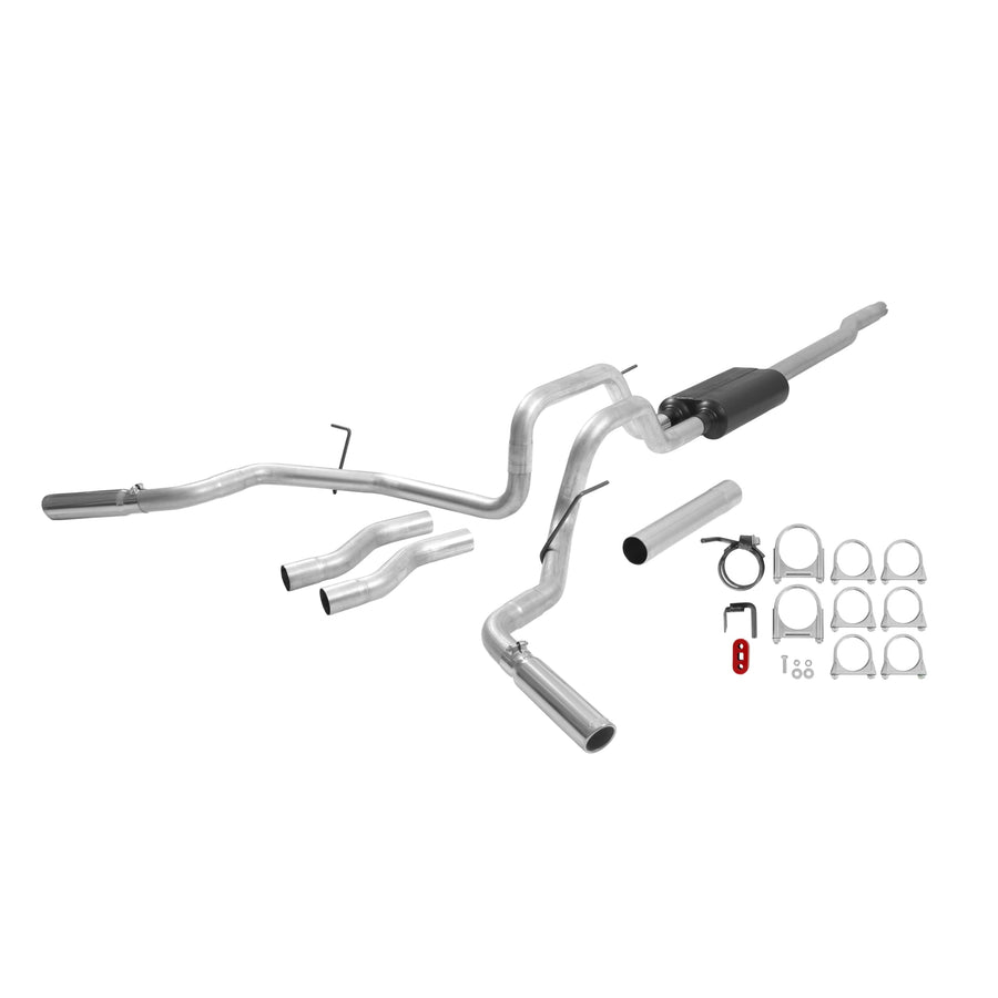Flowmaster Force II 17418 Cat-Back Exhaust Kit 2.5 Inch Aluminized Steel 3 Inch Polished 304 Stainless Steel Tips Compatible with 2004-2008 Ford F-150 Lincoln Mark LT 4.6L 5.4L