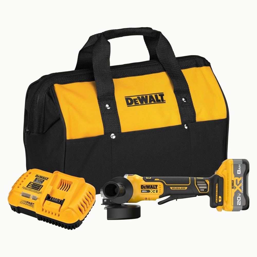 20V MAX XR DEWALT Brushless Cordless 4-1/2 in. - 5 in. Angle Grinder Kit with XR POWERPACK (DCG410WW1)