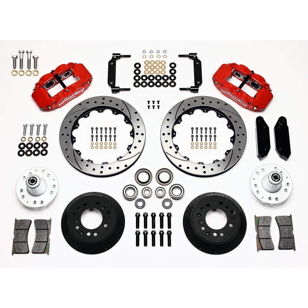 140-10219-DR WILWOOD FNSL6R Front Hub Kit,12.88", Drilled, Red 1968-1969 Mustang
