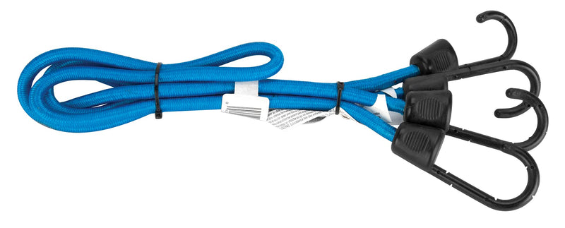 Bungee Cords Performance Tool W1831 Coated Steel with Extra Wide Openings, Multi-Strand Rubber Core, UV Resistant, 36-Inch Length, Blue/Black, 2-Pack