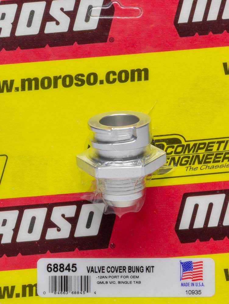 LS Moroso 68845 Single Tab Valve Cover Fitting, #12AN