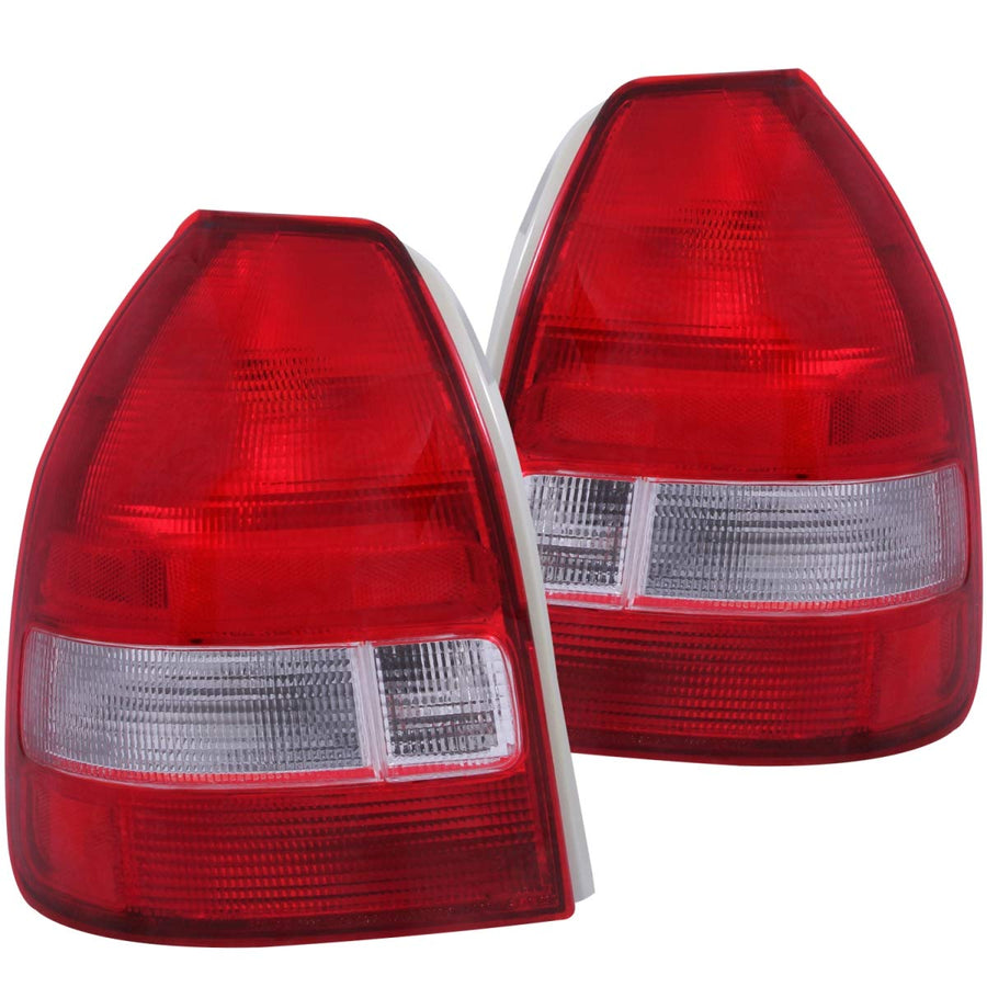 Honda Civic Anzo USA 221135 Red/Clear Tail Light Assembly - (Sold in Pairs)