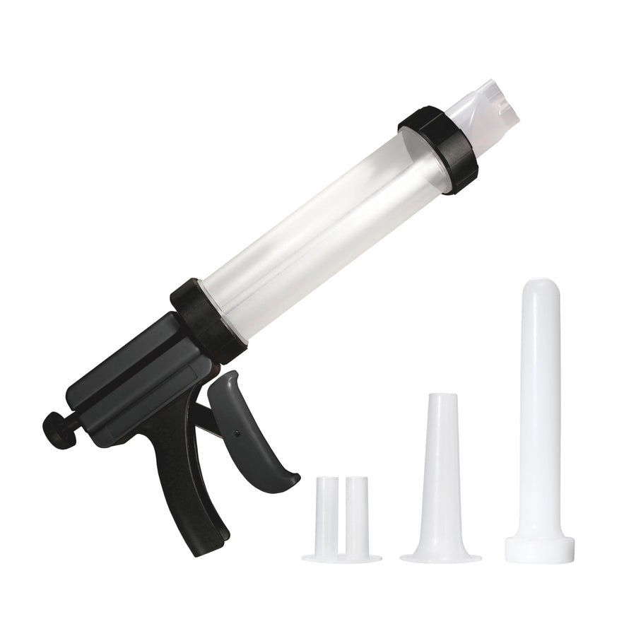 Weston Beef Jerky Gun Jr. Original Kit, Makes Flat and Round Snack Sticks, 1lbs Meat Capacity, With Sausage Funnel, 2 Nozzles, Stomper and Two Cleaning Brushes, Gifts for Men, Black (37-0260-W)