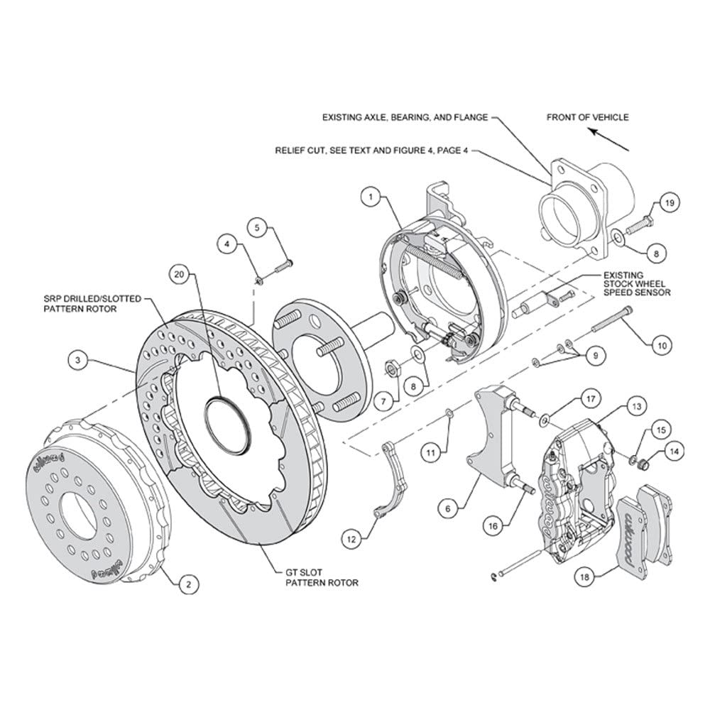 14.00" AERO4 Rear P-Brake Kit, Drilled