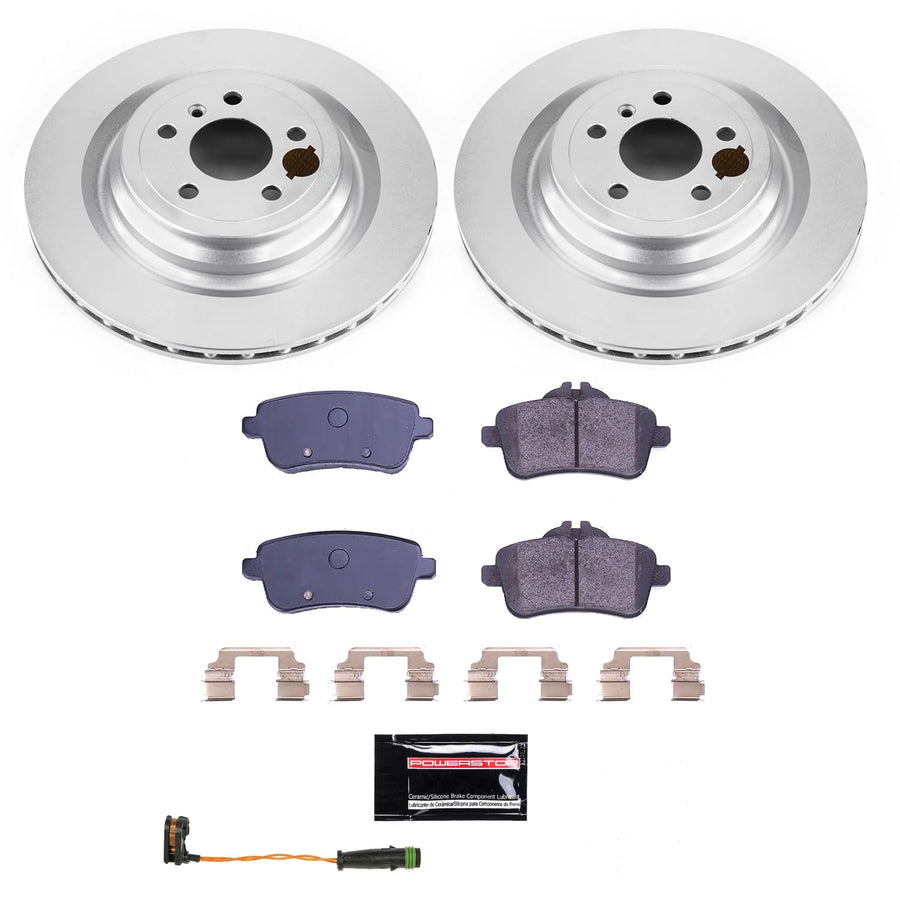 Z23 Power Stop CRK7747 Rear Coated Rotor Kit-Coated Brake Rotors & Carbon Ceramic Brake Pads