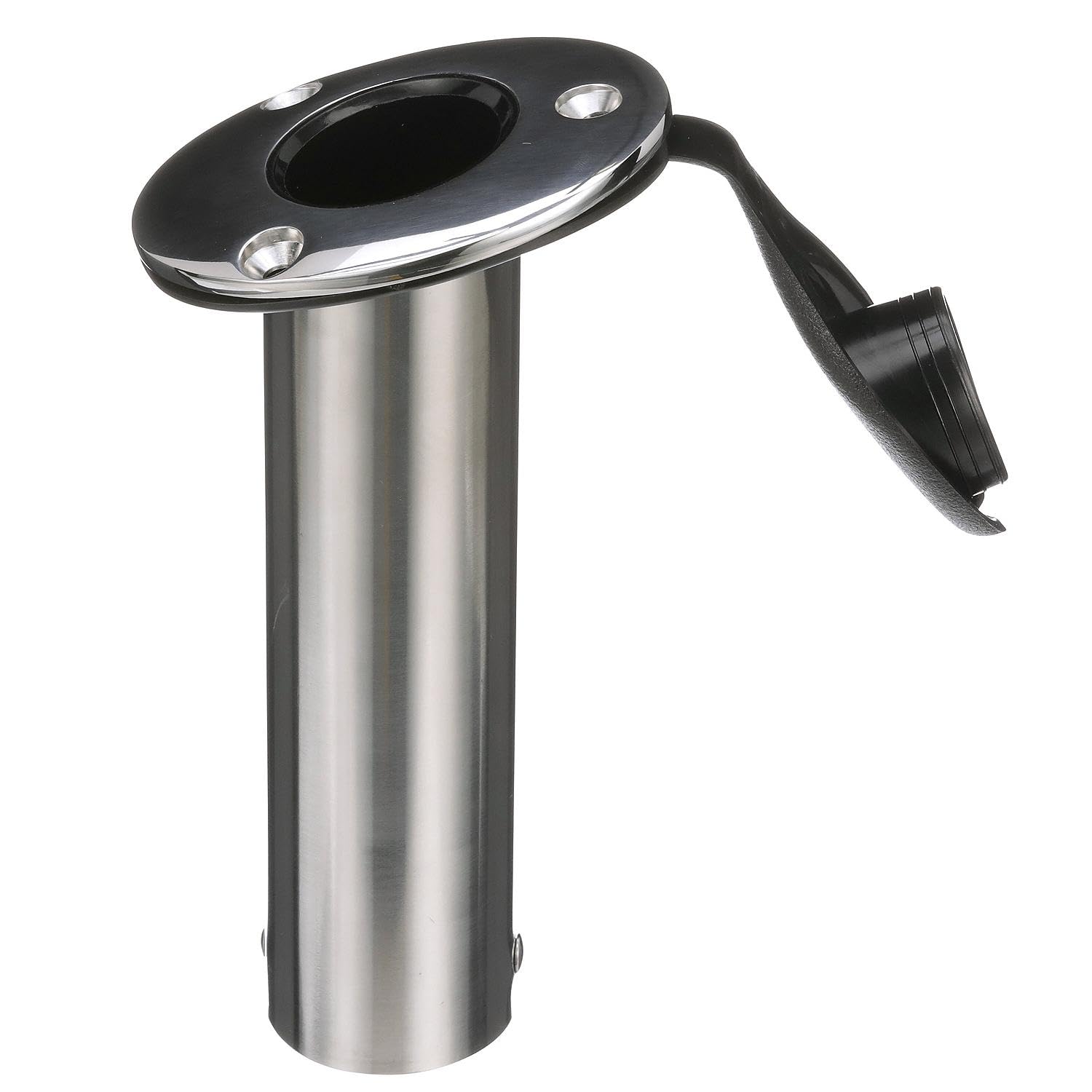 Stainless Steel Attwood 66362-7 Flush Mount Rod Holder, 2-Inch Diameter, 7 ½ Inches Long, 30-Degree Top Flange, Open Base End