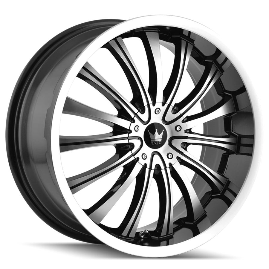 Hype 351 MAZZI Black Face/Machined Lip 20X8.5 5-105/5-114.3 35mm 72.62mm Wheel with Painted (20 x 8.5 inches /5 x 105 mm, 35 mm Offset)