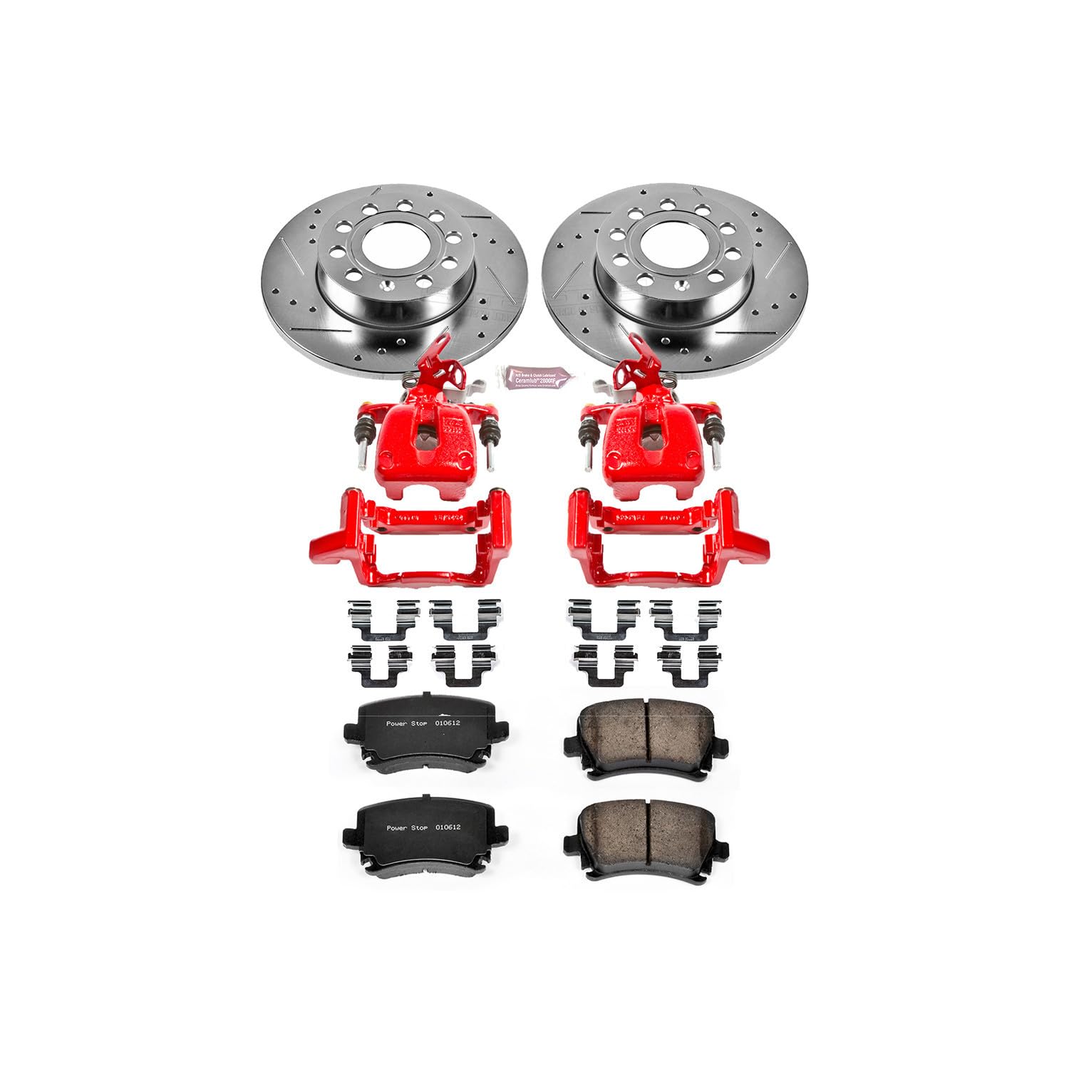 Z23 Power Stop (KC4454) Evolution Sport Brake Kit with Calipers, Front and Rear For Chevrolet Silverado 1500 HD 2005, GMC Sierra 1500 HD 2005 [Model Specific]