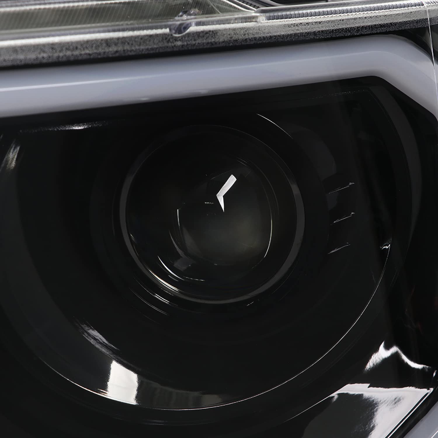 Jet Black SPEC-D TUNING Projector Headlights w/LED Tube Compatible with 2009-2014 Ford F150, Left + Right Pair Headlamps Assembly