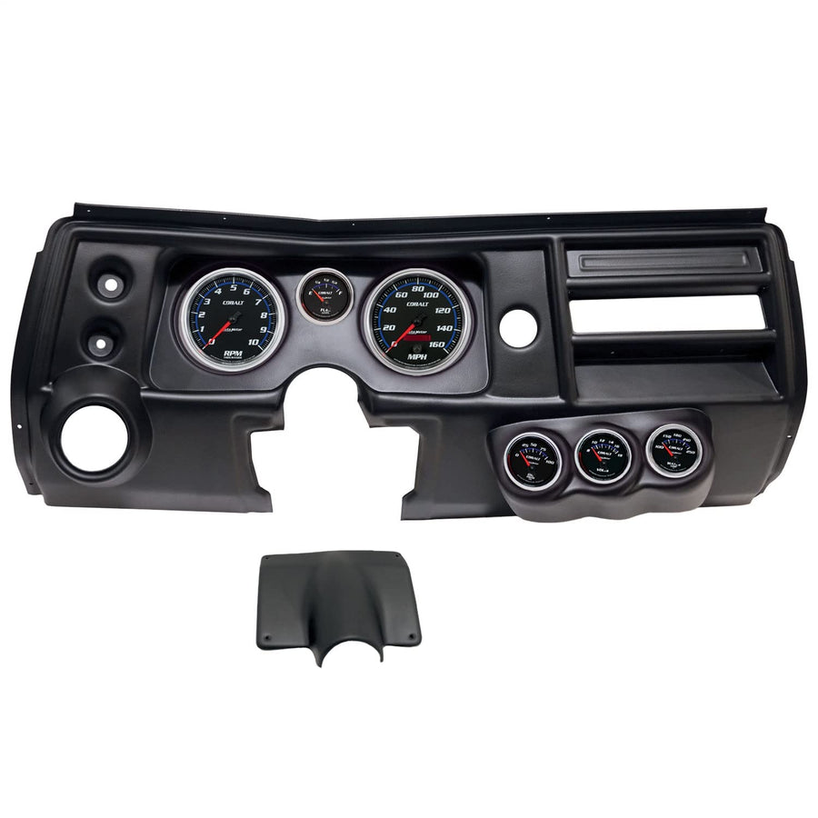 AutoMeter Dash Kit Direct Fit, (5" X2, 2 1/16" X4), Chevy Chevelle Vent 68, Cobalt (2904-05)