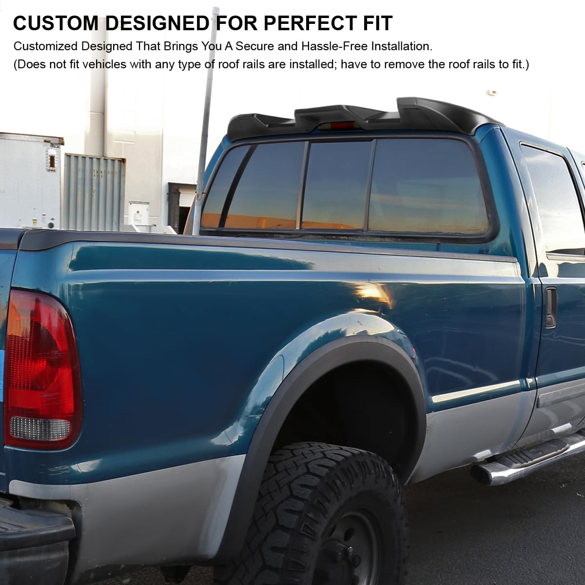Matte Black ABS Cab Roof Spoiler Spec-D Tuning for 2011-2016 Ford F250, F350, and F450 Models