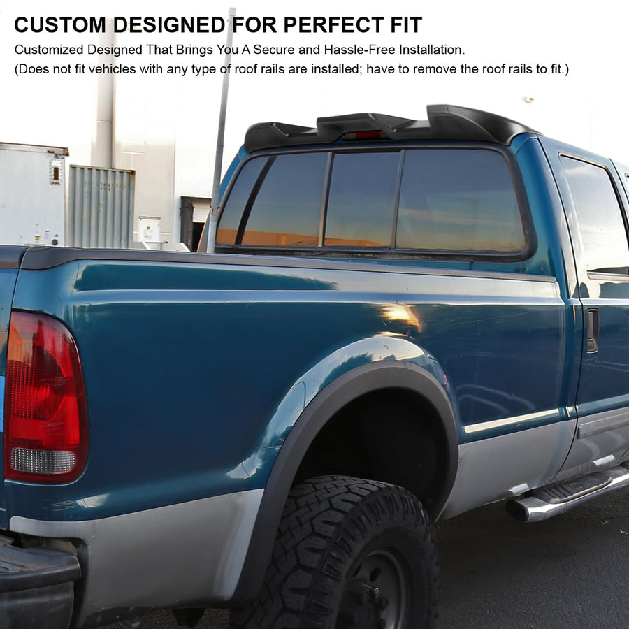Matte Black ABS Cab Roof Spoiler Spec-D Tuning for 2011-2016 Ford F250, F350, and F450 Models