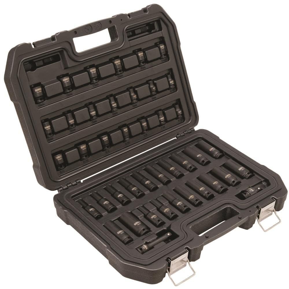 DEWALT Socket Set Impact, Combination, SAE/MM, 3/8-Inch Drive, 42-Piece (DWMT19248)