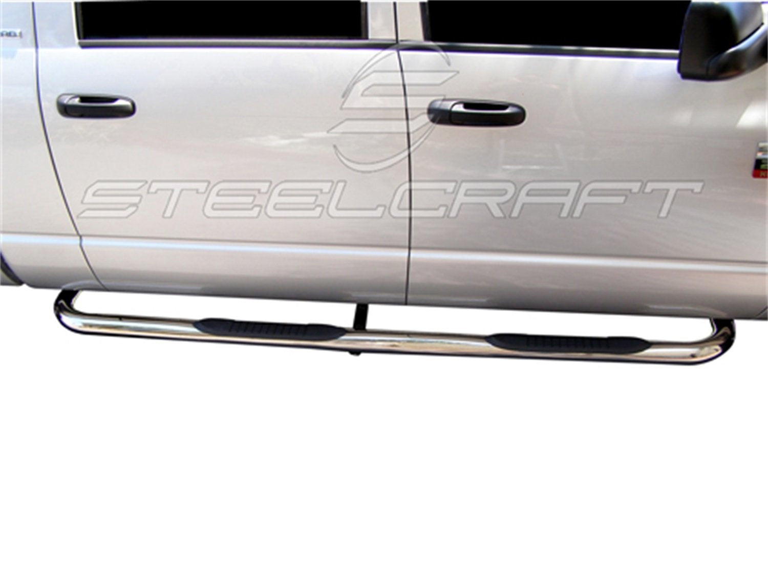 3 in. Round Side Bar Steelcraft Black Powdercoat Body Mount 3 in. Round Side Bar