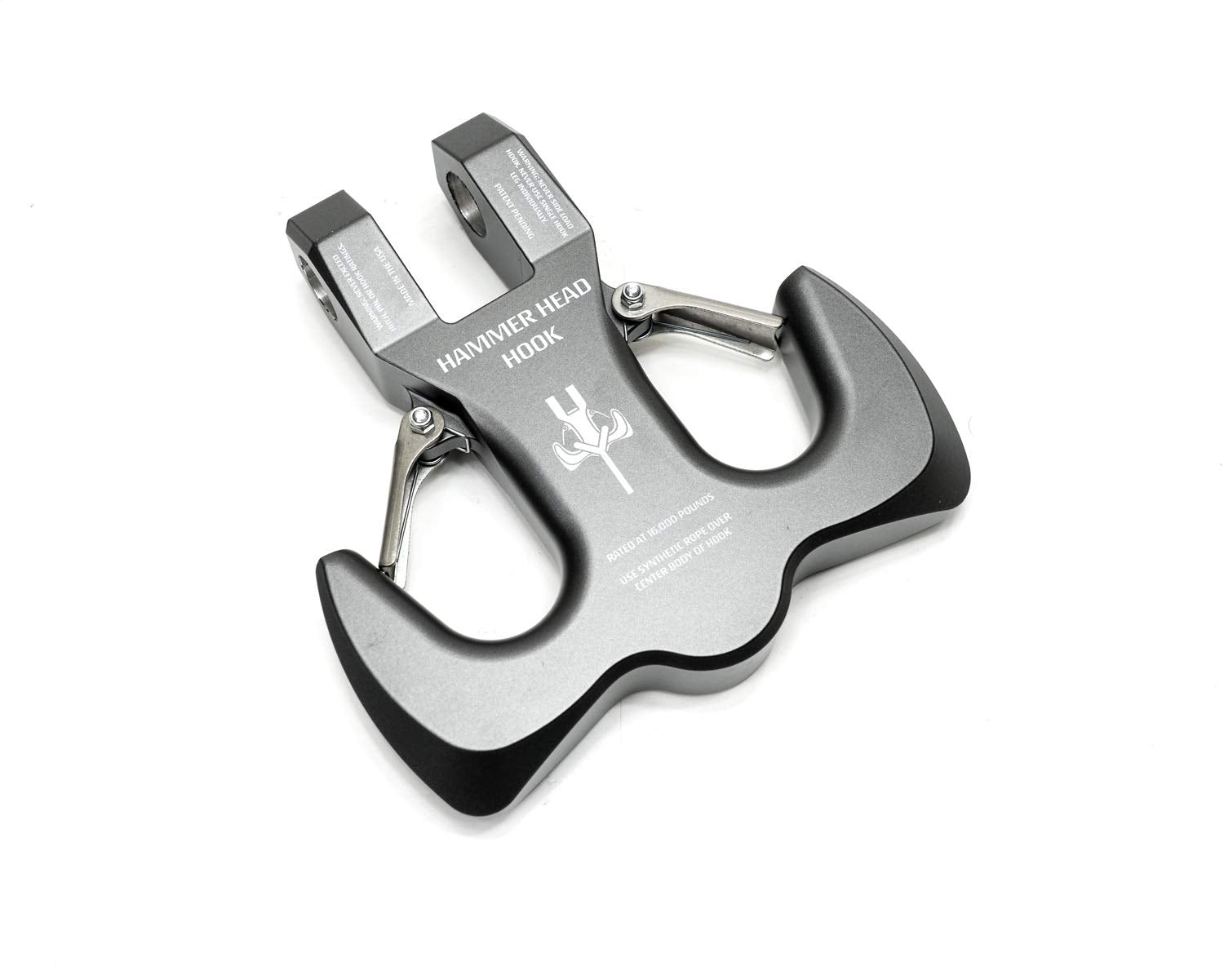 Hammerhead Hook – Gray Monster Hooks | 16,000 lbs. Capacity | Dual Latch | 6061 Aluminum | Powder Coated