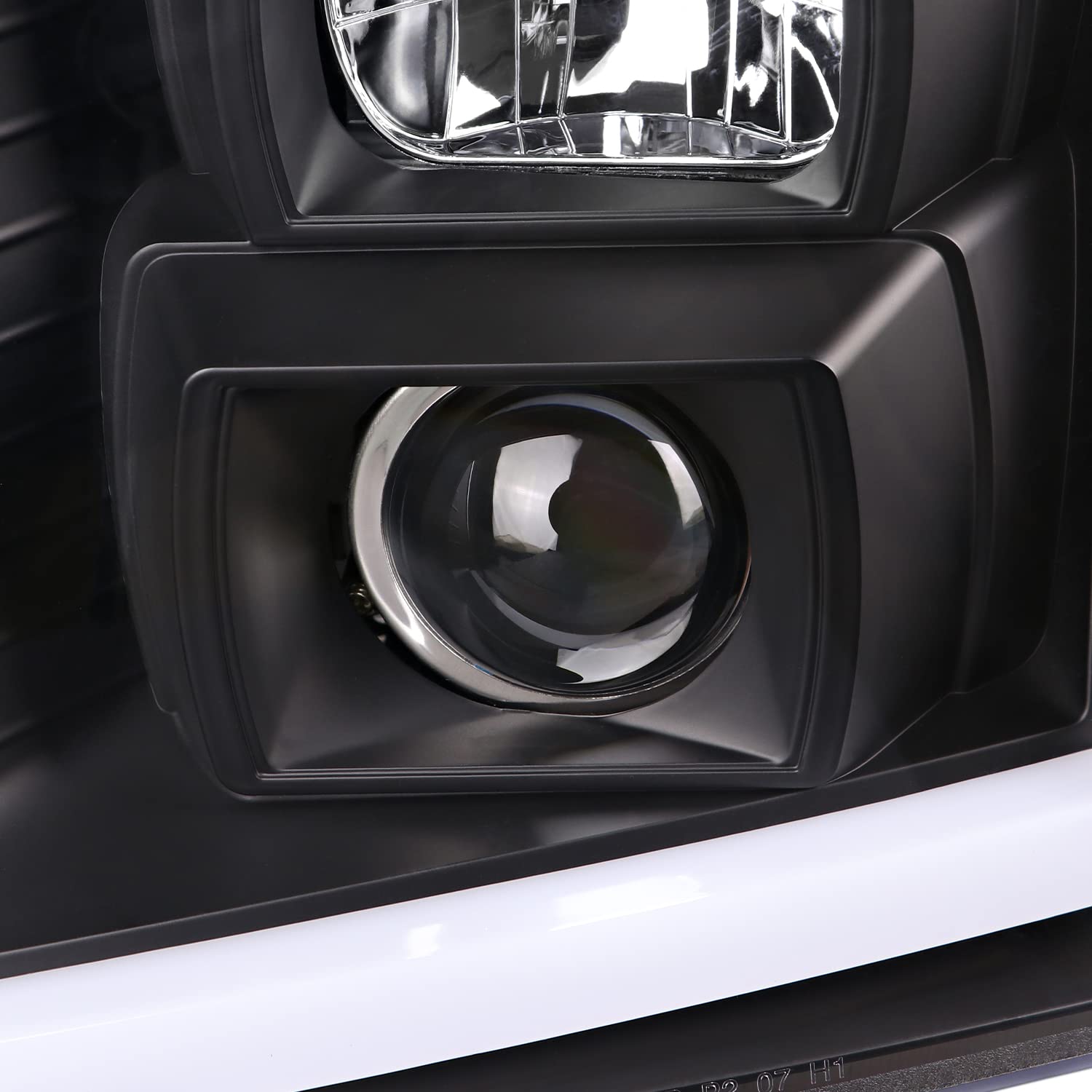 Black SPEC-D TUNING Sequential LED Signal Tube Projector Headlights Compatible with 2007-2014 GMC Yukon/Yukon XL Denali 1500 2500, Left + Right Pair Headlamps Assembly