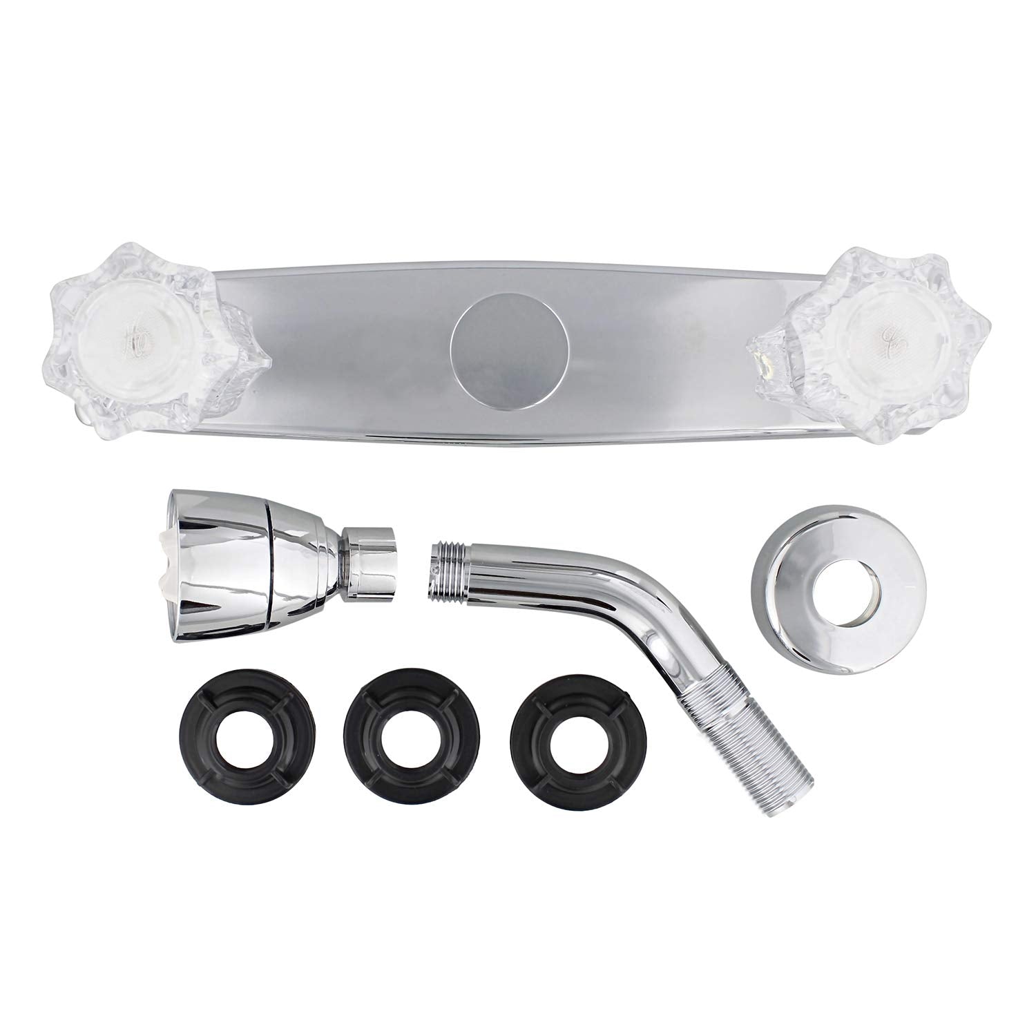 8" Non-Metallic Shower Only Empire Faucets U-YJW59 with Crystal Handles - Chrome