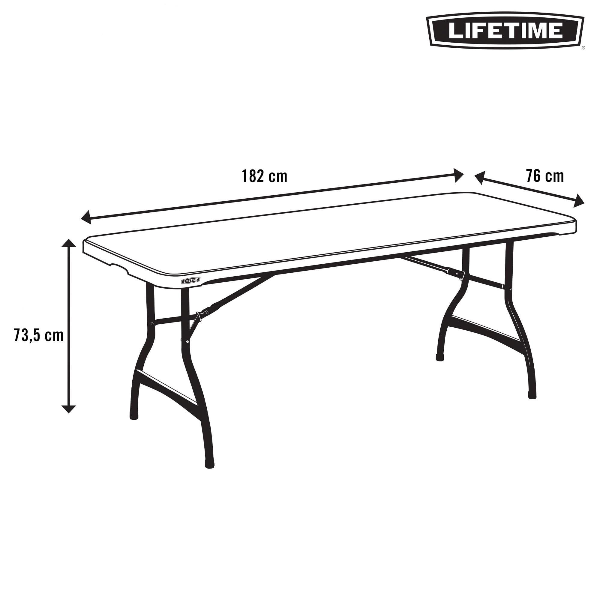 6-Ft LIFETIME Commercial Stacking Folding Table (Black)