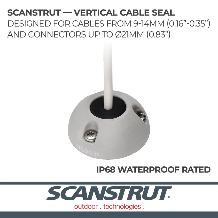 Scanstrut Small Vertical DS21B-P Cable Seal for Connectors Up to 0.83" and Cables 0.35"-0.55" - Gray Plastic