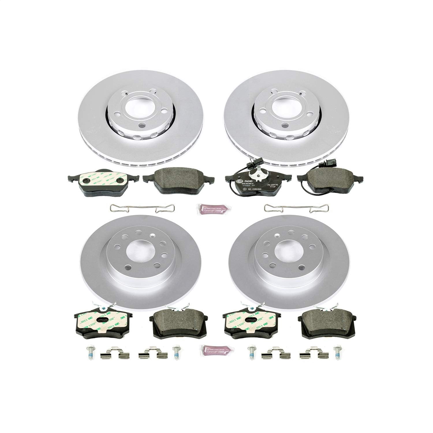 Power Stop ESK529 Euro-Stop Front & Rear Brake Kit Audi Volkswagen For Audi A6 1998-2001, Volkswagen Passat 1999-2005 [Model Specific]