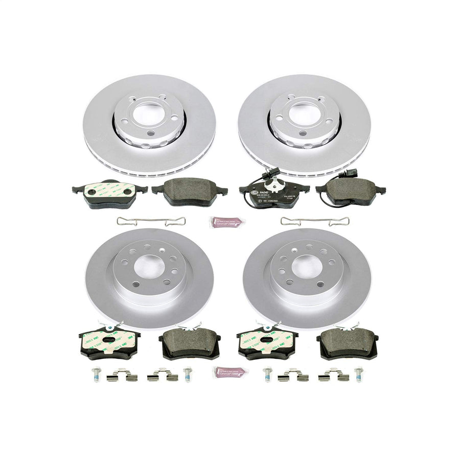 Power Stop ESK529 Euro-Stop Front & Rear Brake Kit Audi Volkswagen For Audi A6 1998-2001, Volkswagen Passat 1999-2005 [Model Specific]