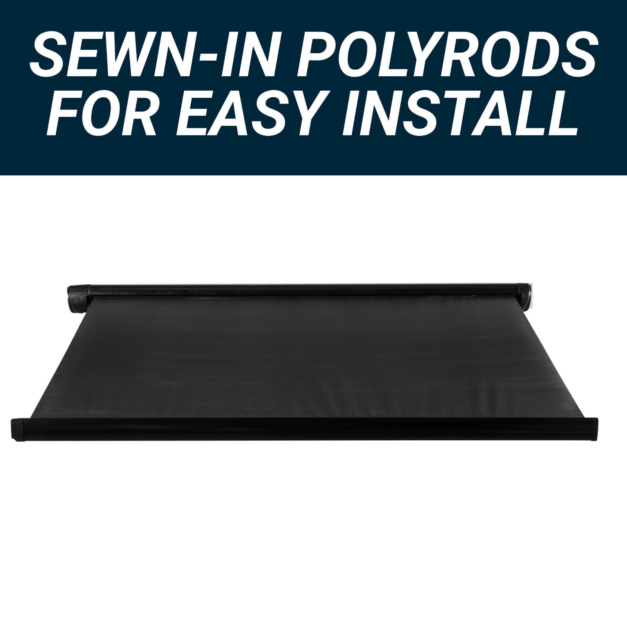12' Velarium RV Boxed Vinyl Canopy, Black – Heavy-Duty 13.5oz 3-Ply Material, Cold & Crack-Resistant RV Awning, All-Purpose Outdoor Canopy for RVs, Trailers, and Motorhomes (Fabric Size 11' 2")