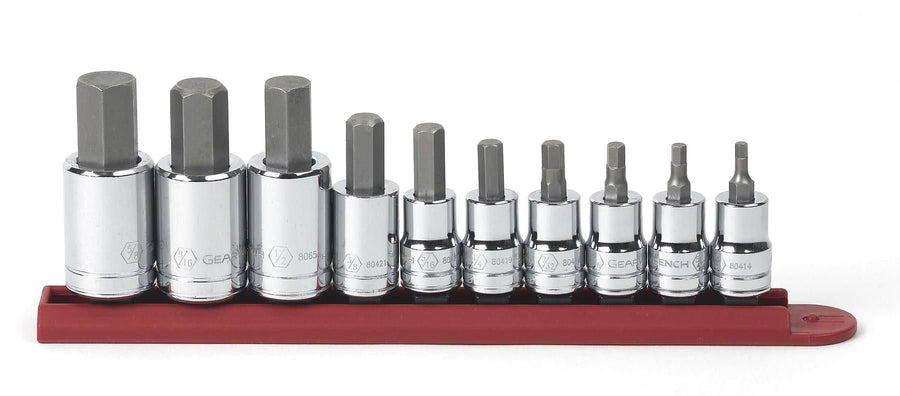 10 Pc. GEARWRENCH 3/8" & 1/2" Drive Hex Bit Socket Set, SAE - 80579