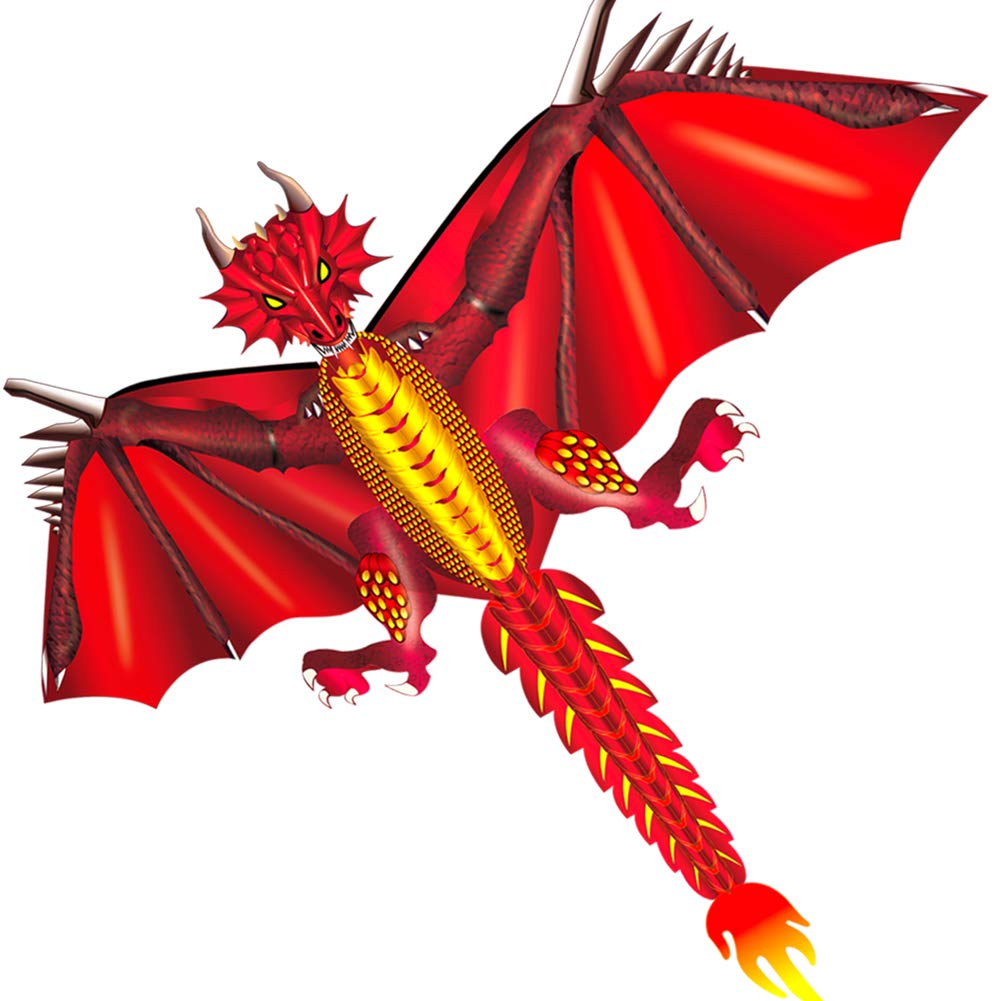 Flying Tail with Kite Outdoor for Children Park Family Classical Dragon Cloth