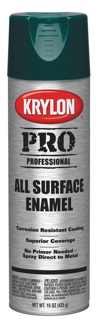 Krylon Professional K05816 All Surface Enamel, Green, Gloss, 15 ounce