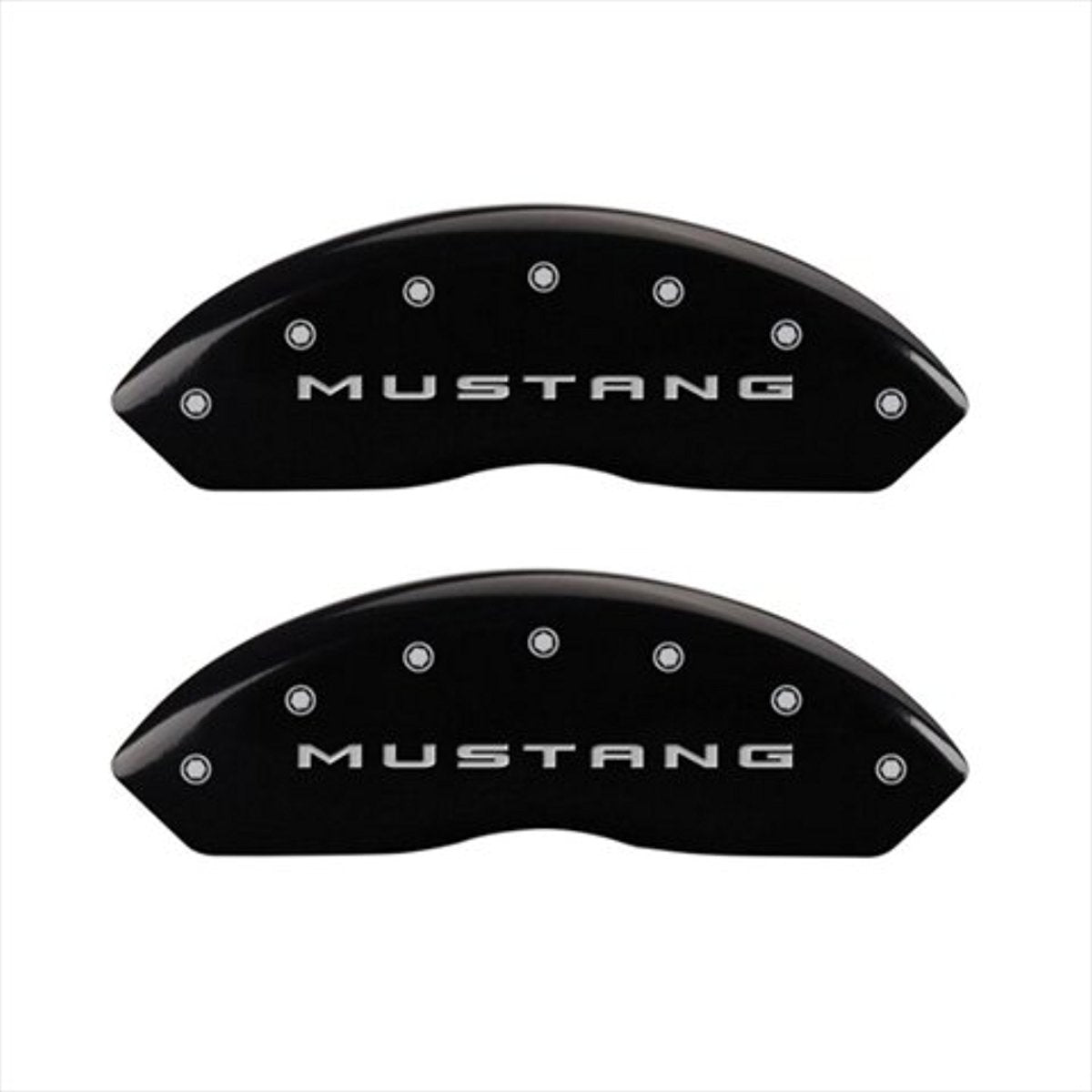 SET OF 4 CALIPER COVERS, FRONT: 2015/BAR & PONY - REAR: 2015/MUSTANG, BLACK POWD
