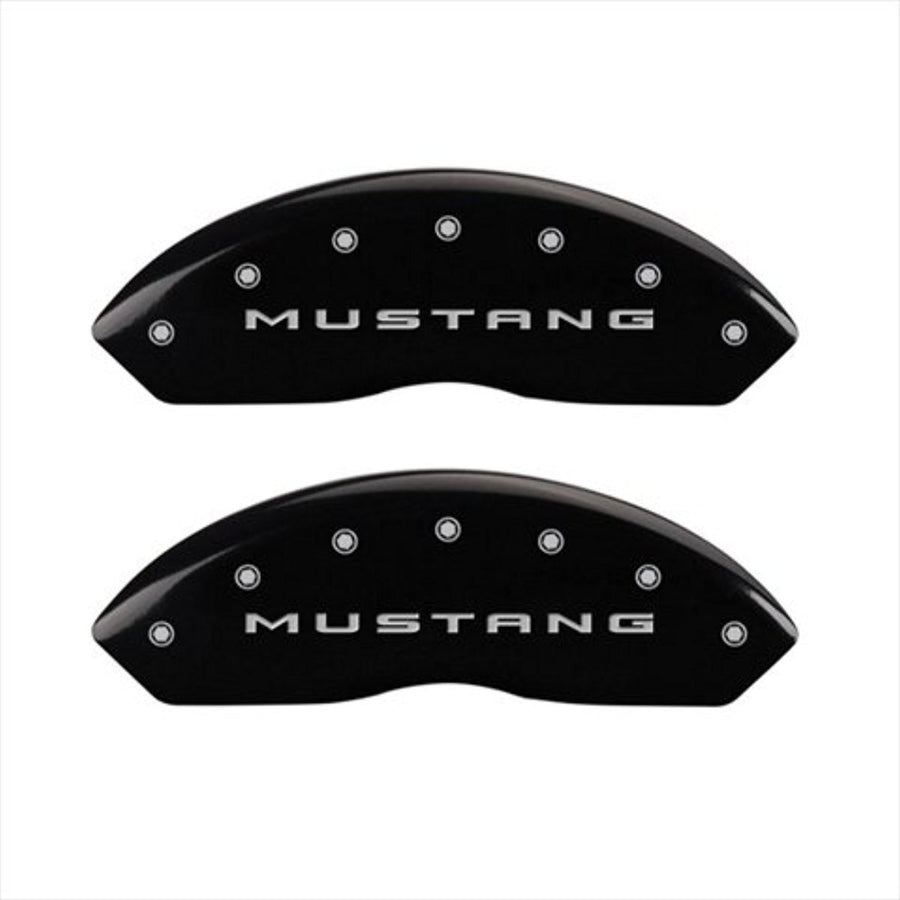 SET OF 4 CALIPER COVERS, FRONT: 2015/BAR & PONY - REAR: 2015/MUSTANG, BLACK POWD