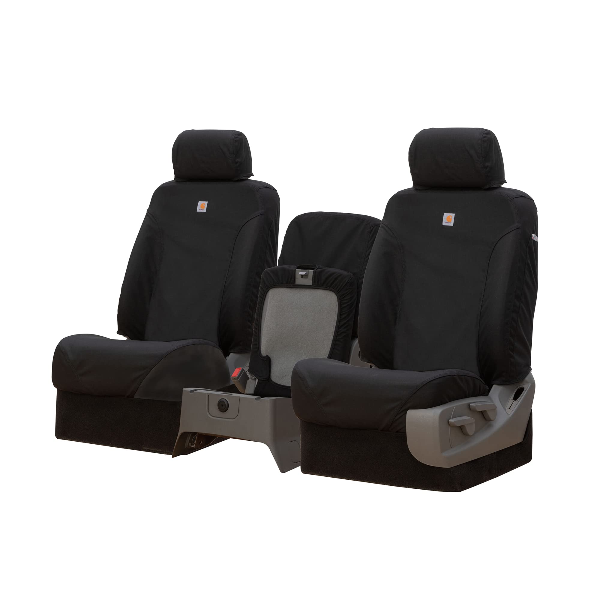 Covercraft Super Dux Carhartt SeatSaver Custom Seat Covers | SSC3457COBK | 1st Row 40/20/40 Bench Seat | Compatible with 2017-2018 Ram 1500, 2019-2022 Ram 1500 Classic, 2017-2018 Ram 2500/3500 | Black
