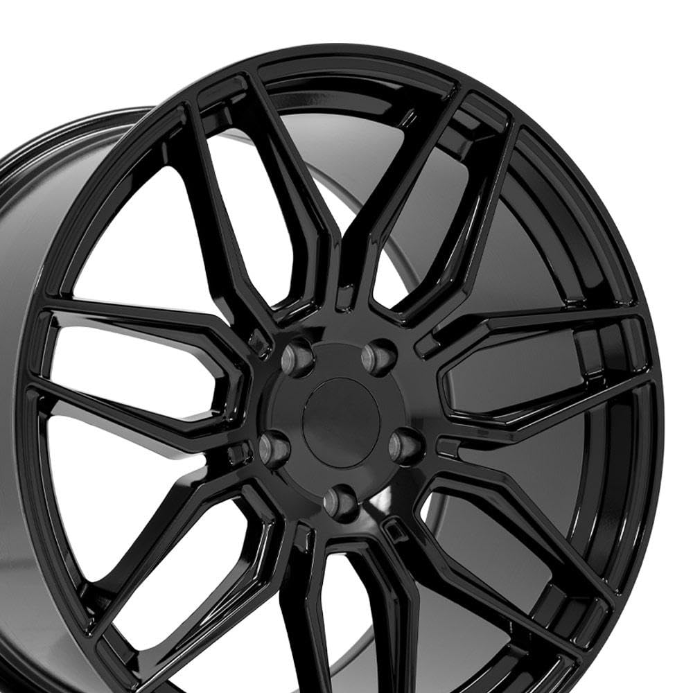 20 Inch OE Wheels CV03D Rim Fits Corvette C8 Z06 Style 5x120 20x11 Gloss Black - Hollander 95580 (1)