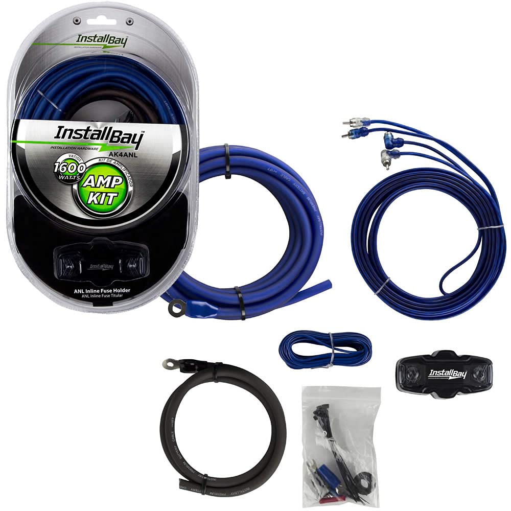 Install Bay AmmoTenna - 4 Ga Value Amp Kit Complete 1600 Watt - Each (AK4ANL), Amplifier Install Kits