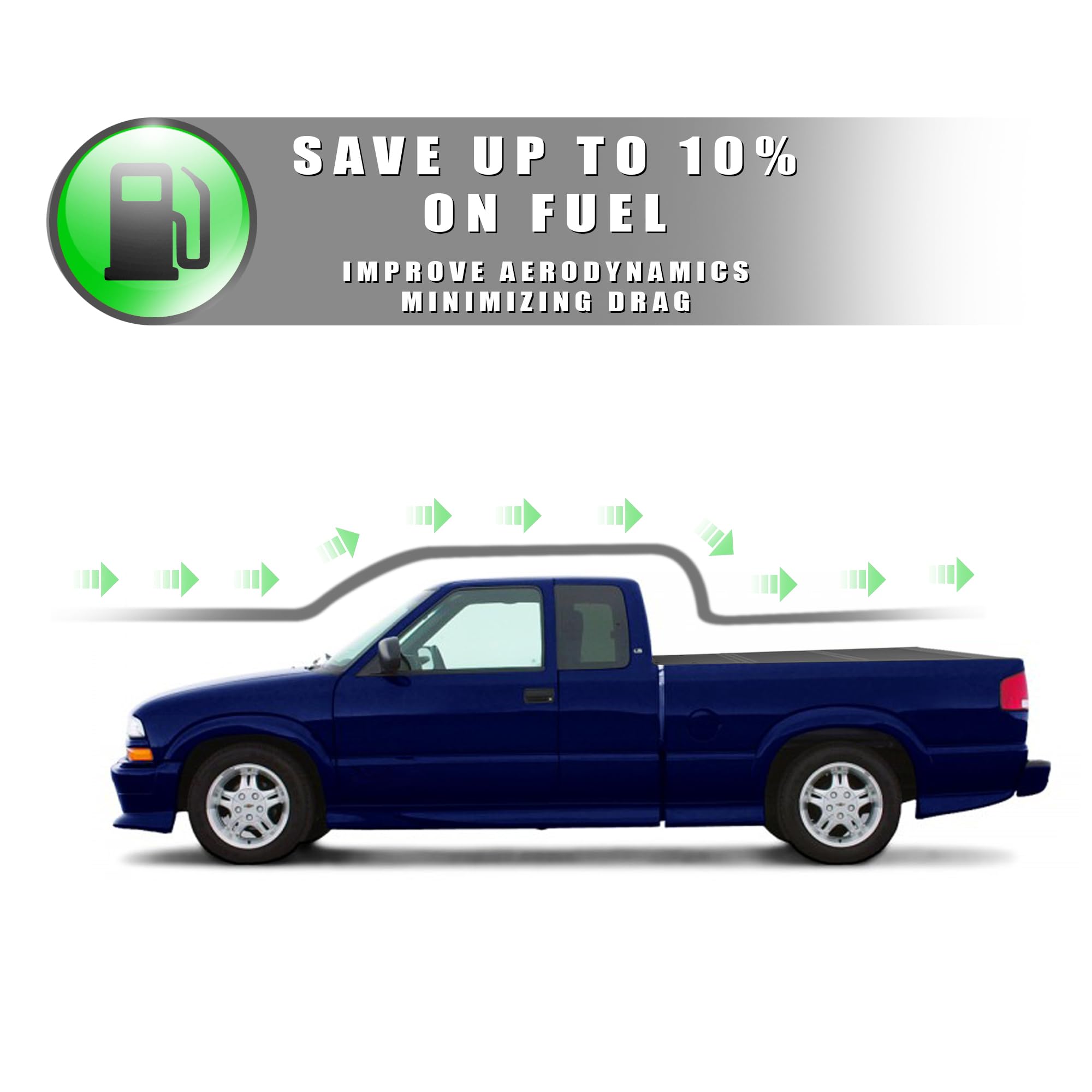CoveRex TFX Series Armordillo USA Low Profile Hard Tri-Fold Truck Bed Tonneau Cover Fits 1994-2003 Chevy S10 GMC S15 Sonoma / 1996-2000 Isuzu Hombre 6 Ft (72") Bed