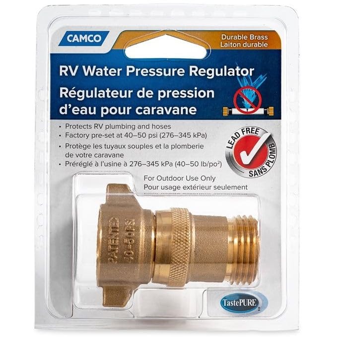 Brass Camco RV Water Pressure Regulator - 3/4" (40055)
