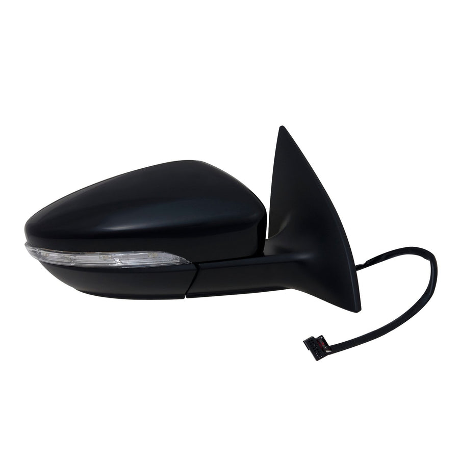 Passenger Side Fit Mirror for Volkswagen Passat CC, Textured Black w/PTM Cover, w/Turn Signal, Puddle lamp, Memory, Foldaway, w/o auto dimming, w/o Power Folding, Heated Power